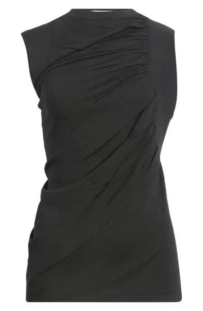 Odd Muse Semisheer Ruched Top In Black