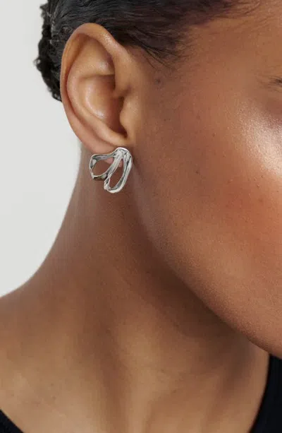Ted Baker Leah Abstract Leaf Stud Earrings In Silver