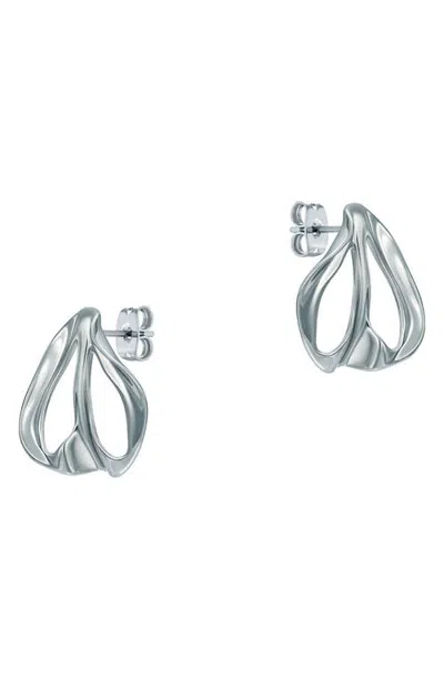 Ted Baker Leah Abstract Leaf Stud Earrings In Silver
