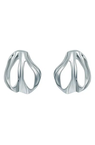 Ted Baker Leah Abstract Leaf Stud Earrings In Silver