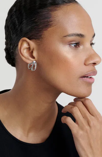 Ted Baker Leah Abstract Leaf Stud Earrings In Silver