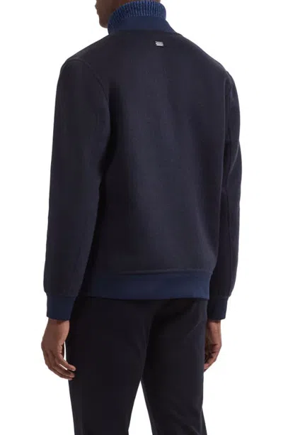 Bugatchi Wool Blend Bomber Jacket In Blue