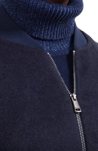 Bugatchi Wool Blend Bomber Jacket In Blue