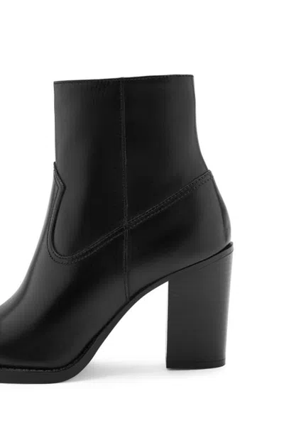 Mango Pointed Toe Leather Bootie In Multi