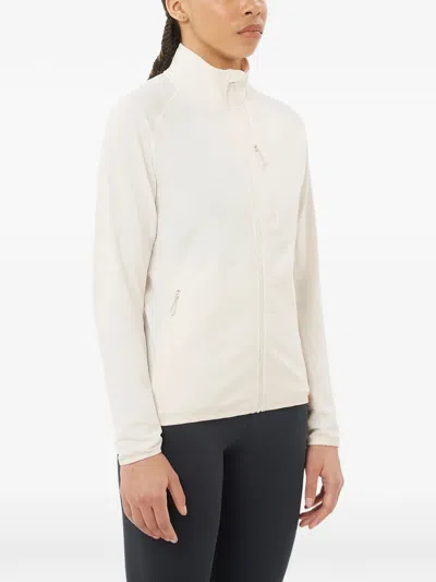 Salomon Essential Lightwarm Full Zip Midlayer Jacket In White