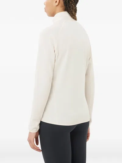 Salomon Essential Lightwarm Full Zip Midlayer Jacket In White