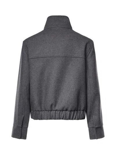 Ottod'ame Elasticated-hem Flap-pocket Jacket In Gray