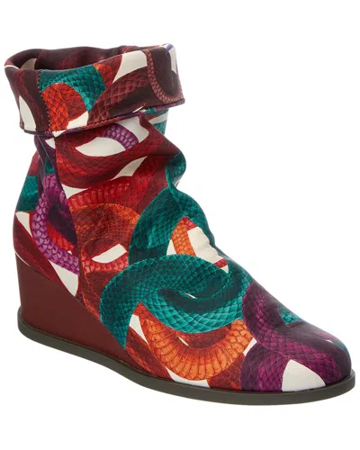 Arche Okoarc Leather Wedge Boot In Multi
