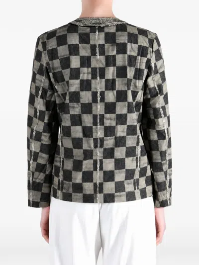 CHECK-PATTERN PATCH-POCKET JACKET
