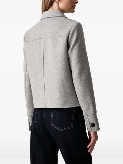 Morgan Button-up Collared Jacket In Gray