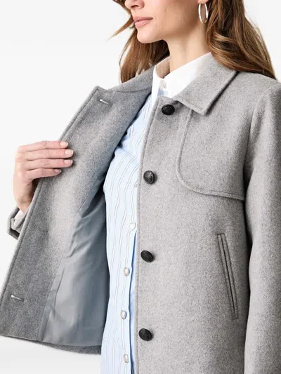 Morgan Button-up Collared Jacket In Gray