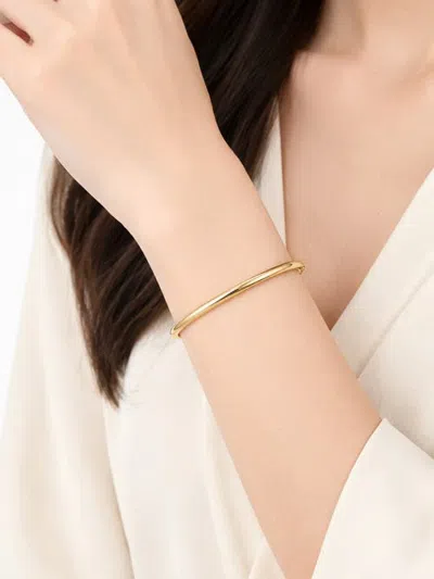 Devata 3mm Classic Oval Bangle Bracelet In Gold