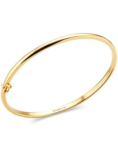 Devata 3mm Classic Oval Bangle Bracelet In Gold