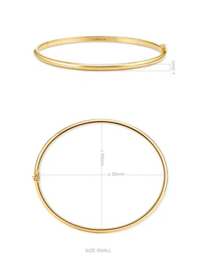 Devata 3mm Classic Oval Bangle Bracelet In Gold