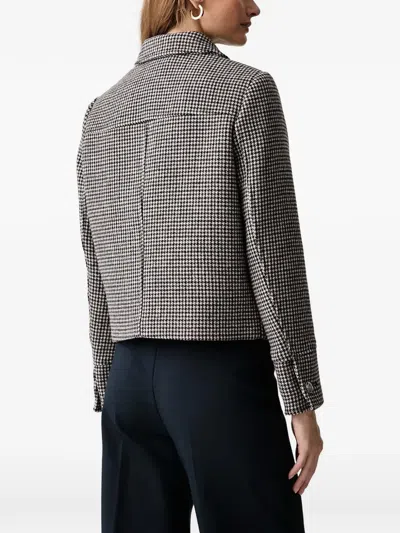 HOUNDSTOOTH-PATTERN BUTTON-UP JACKET