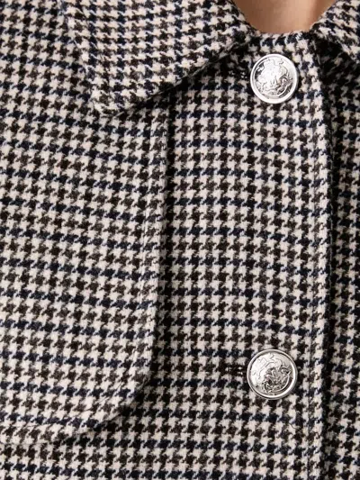HOUNDSTOOTH-PATTERN BUTTON-UP JACKET