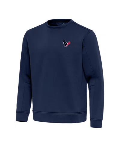Antigua Men's Navy Houston Texans Relevant Lightweight Pullover Sweatshirt In Navy