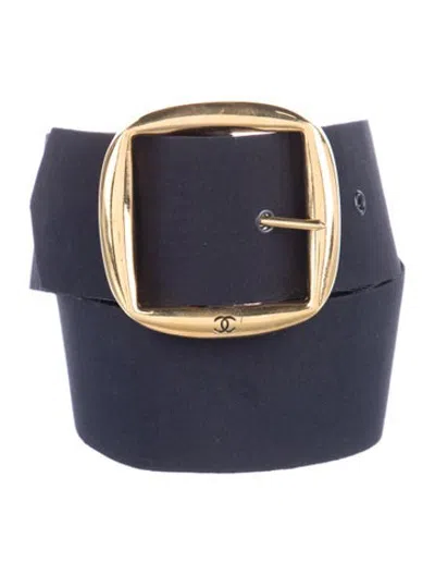 Pre-owned Chanel Vintage Interlocking Cc Logo Belt In Blue | ModeSens