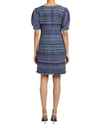 Santorelli Wool-blend Bianca Shift Dress In Blue