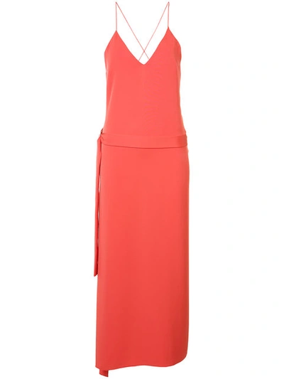 Alexis Analiai Wrap Slip Dress, Pink In Red