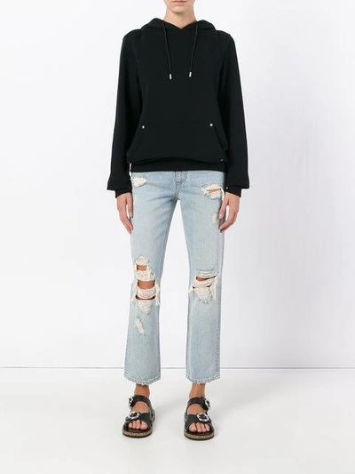 Shop Alexander Wang Destroyed Cult Straight-leg Jeans In Blue