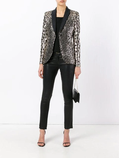 Shop Philipp Plein Leopard Print Jacket In Black