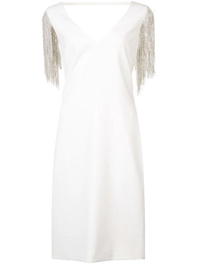Shop Badgley Mischka Crystal Sleeve Dress