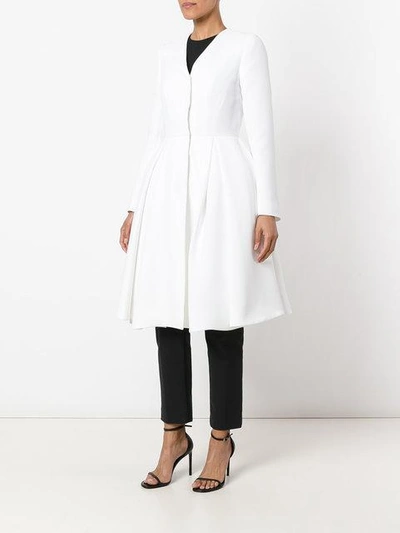 Shop Sara Battaglia Flared Coat - White