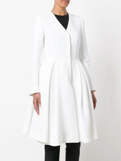 Shop Sara Battaglia Flared Coat - White