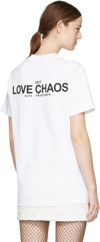 Shop Alyx White 'love & Chaos' Classic T-shirt