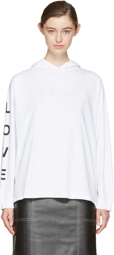 Alyx Hooded Printed Cotton Jersey Sweatshirt In White