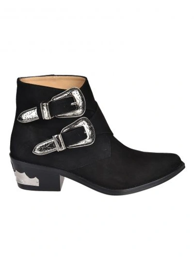 Shop Toga Pulla Double Buckle Ankle Boots In Nero