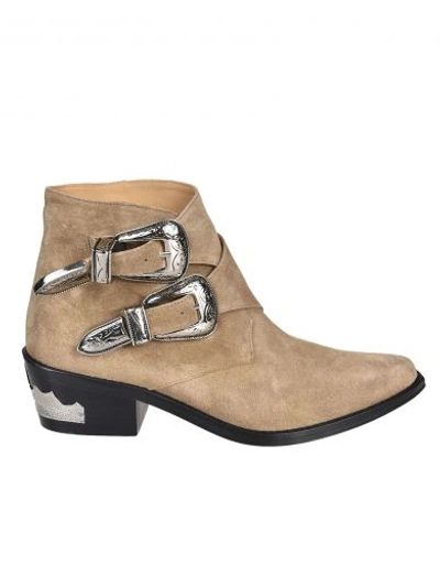 Shop Toga Pulla Double Buckle Ankle Boots In Kaki