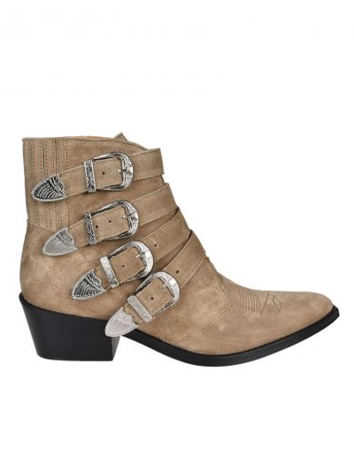 Toga Pulla Buckled Ankle Boots In Kaki