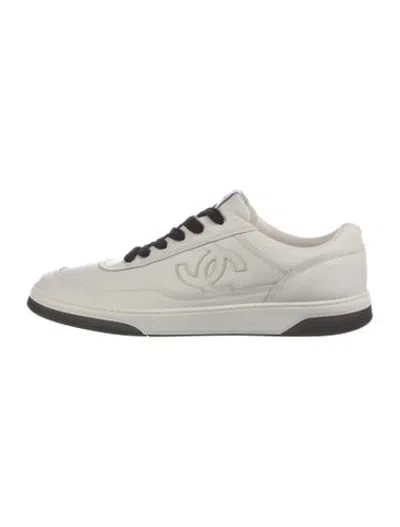 Pre-owned Chanel 2024 Interlocking Cc Logo Sneakers In White | ModeSens
