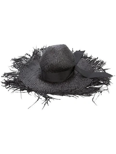 Shop Gigi Burris Millinery Destroyed Sun Hat In Black