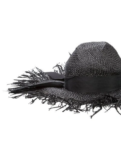 Shop Gigi Burris Millinery Destroyed Sun Hat In Black
