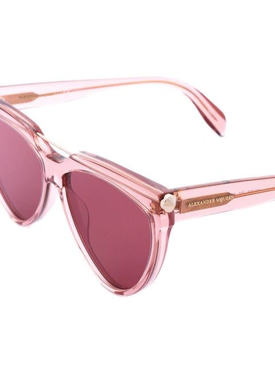 Shop Alexander Mcqueen Piercing Shield Sunglasses In Pink