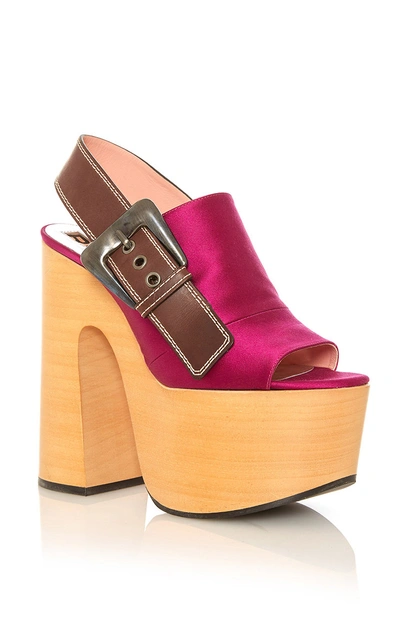 Shop Rochas Platform Slingback Sandal In Pink