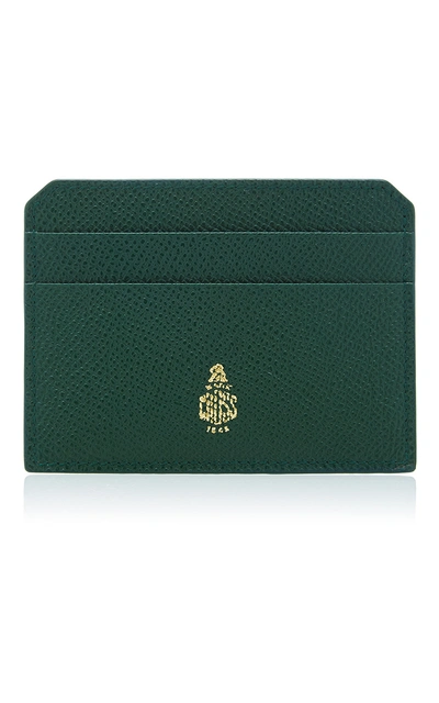 Mark Cross Mini Leather Card Case In Green