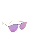 Illesteva Leonard Mask 47mm Classic Round Mirrored Sunglasses In Pink Mirrored