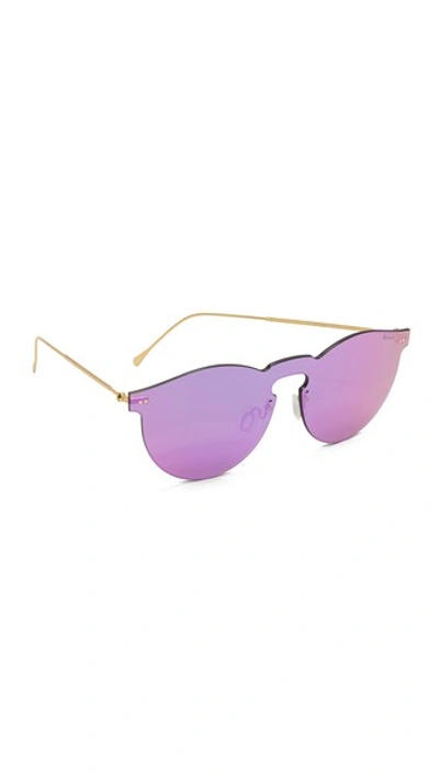 Illesteva Leonard Mask 47mm Classic Round Mirrored Sunglasses In Pink Mirrored