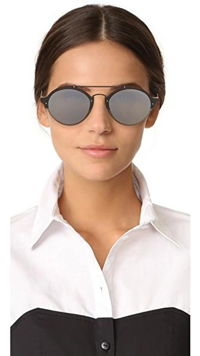 Shop Illesteva Malpensa Sunglasses In Matte Black/grey