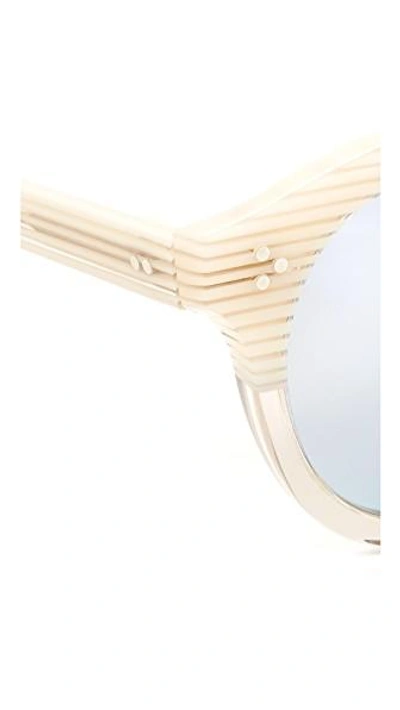Shop Illesteva Leonard Ii Sunglasses In Cream Stripes/silver