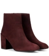 Stuart Weitzman Bacari Suede Ankle Boots In Red