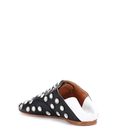 Shop Acne Studios Mika Stone Leather Lace-up Slippers In Llack