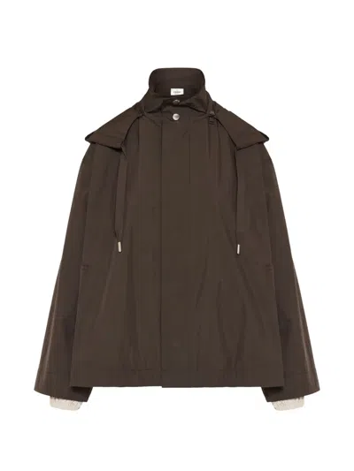 Frame Canopy Bomber Jacket In Brown