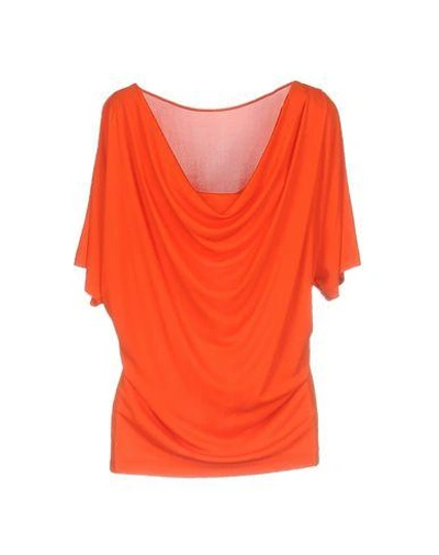 Shop Iceberg Woman T-shirt Orange Size 6 Viscose
