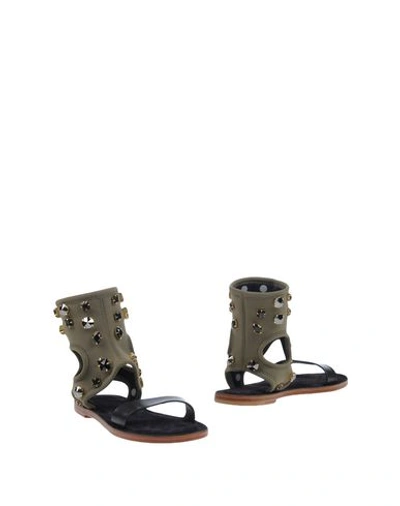 Andrea Incontri Sandals In Military Green