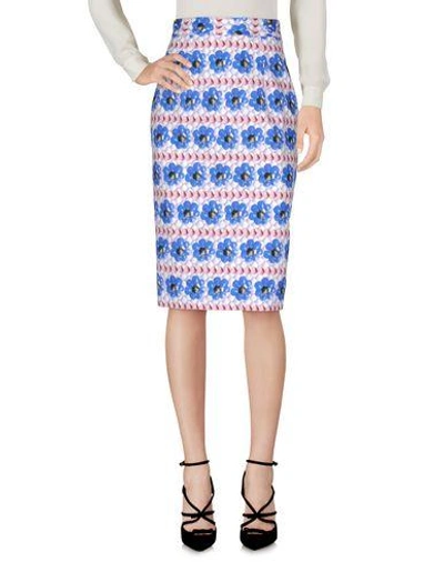 Shop Andrea Incontri Knee Length Skirt In Blue